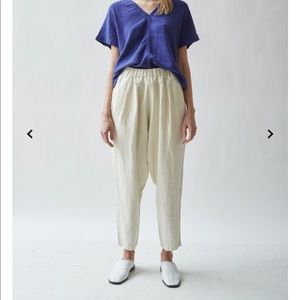 Black crane carpenter pant in cream medium